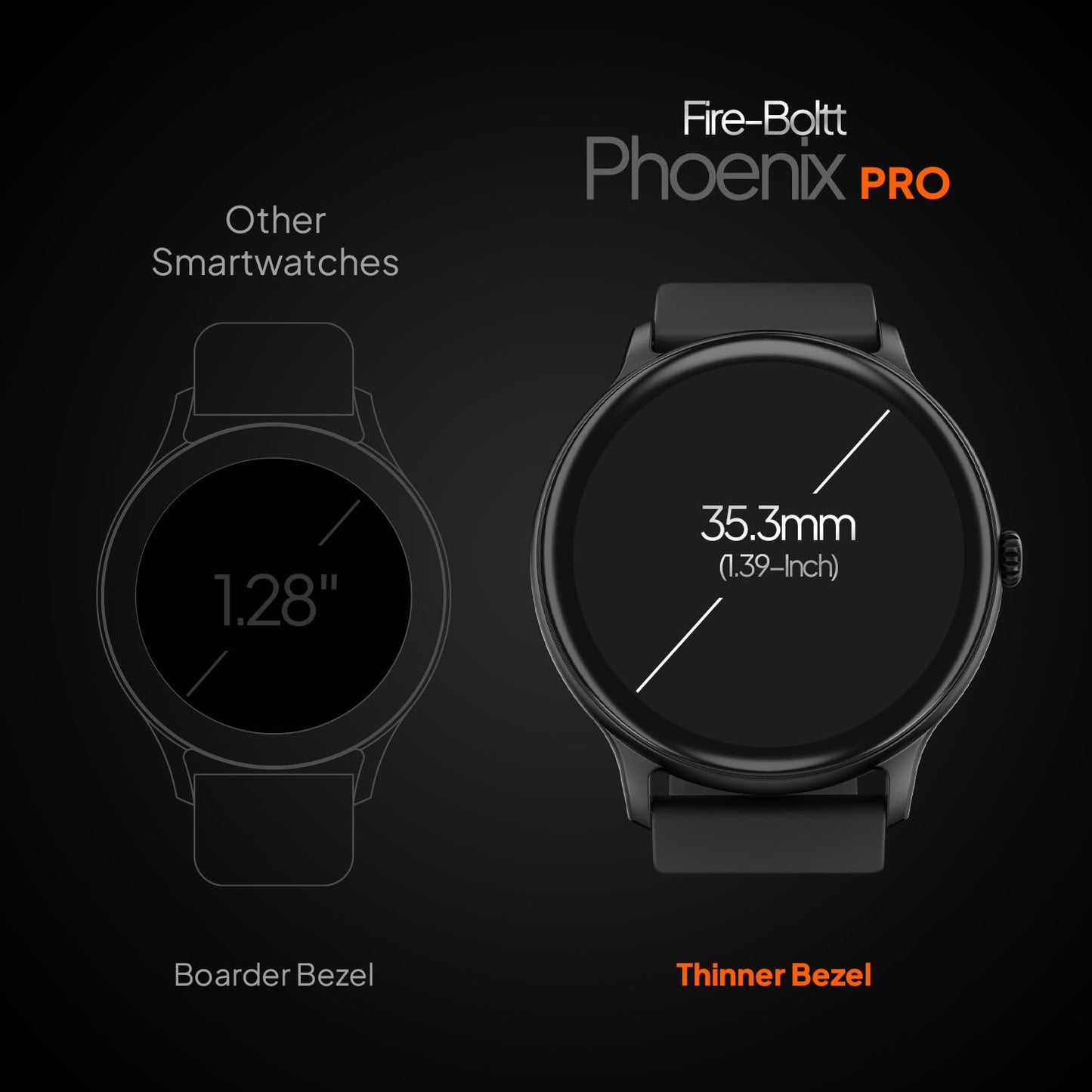 Fire-Boltt Phoenix Pro Smart Watch 1.39 inch Bluetooth Calling, AI Voice Assistant, Metal Body with 120+ Sports Modes, SpO2, Heart Rate Monitoring (Black)