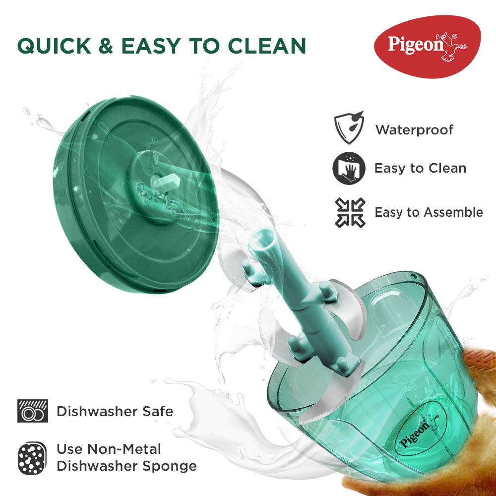 Pigeon Handy Chopper with 5 Stainless Steel Blades and 1 Plastic Whisker (14077 , XL, Green)