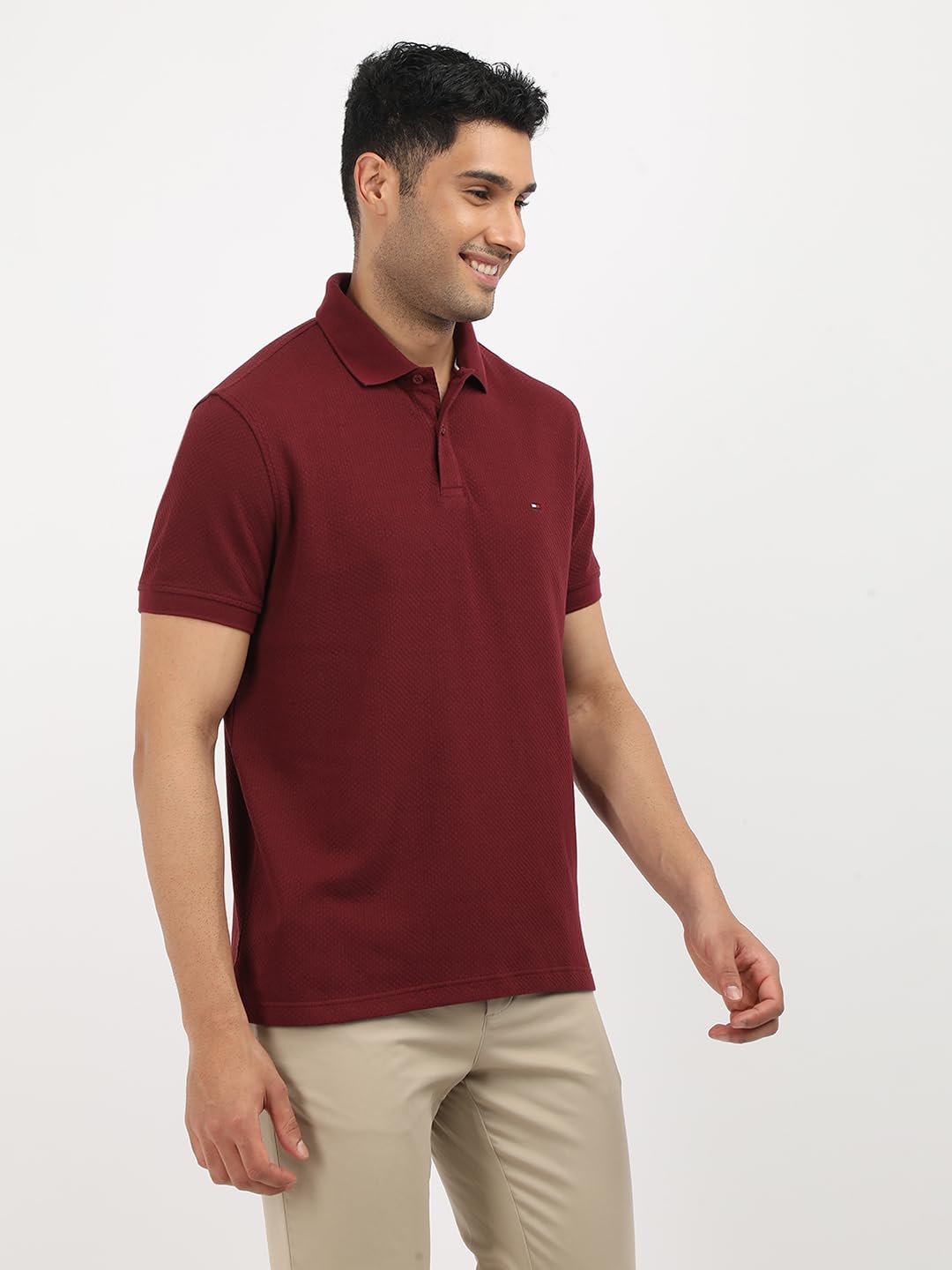 Tommy Hilfiger Men's Cotton Solid Regular Fit Polo