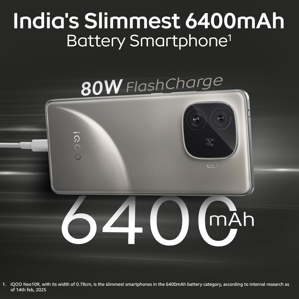iQOO Neo 10R 5G (Raging Blue, 8GB RAM, 128GB Storage) | Snapdragon 8s Gen 3 Processor | India's Slimmest 6400mAh Battery Smartphone | Segment's Most Stable 90FPS for 5 Hours