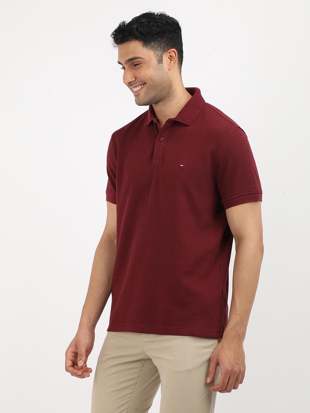 Tommy Hilfiger Men's Cotton Solid Regular Fit Polo
