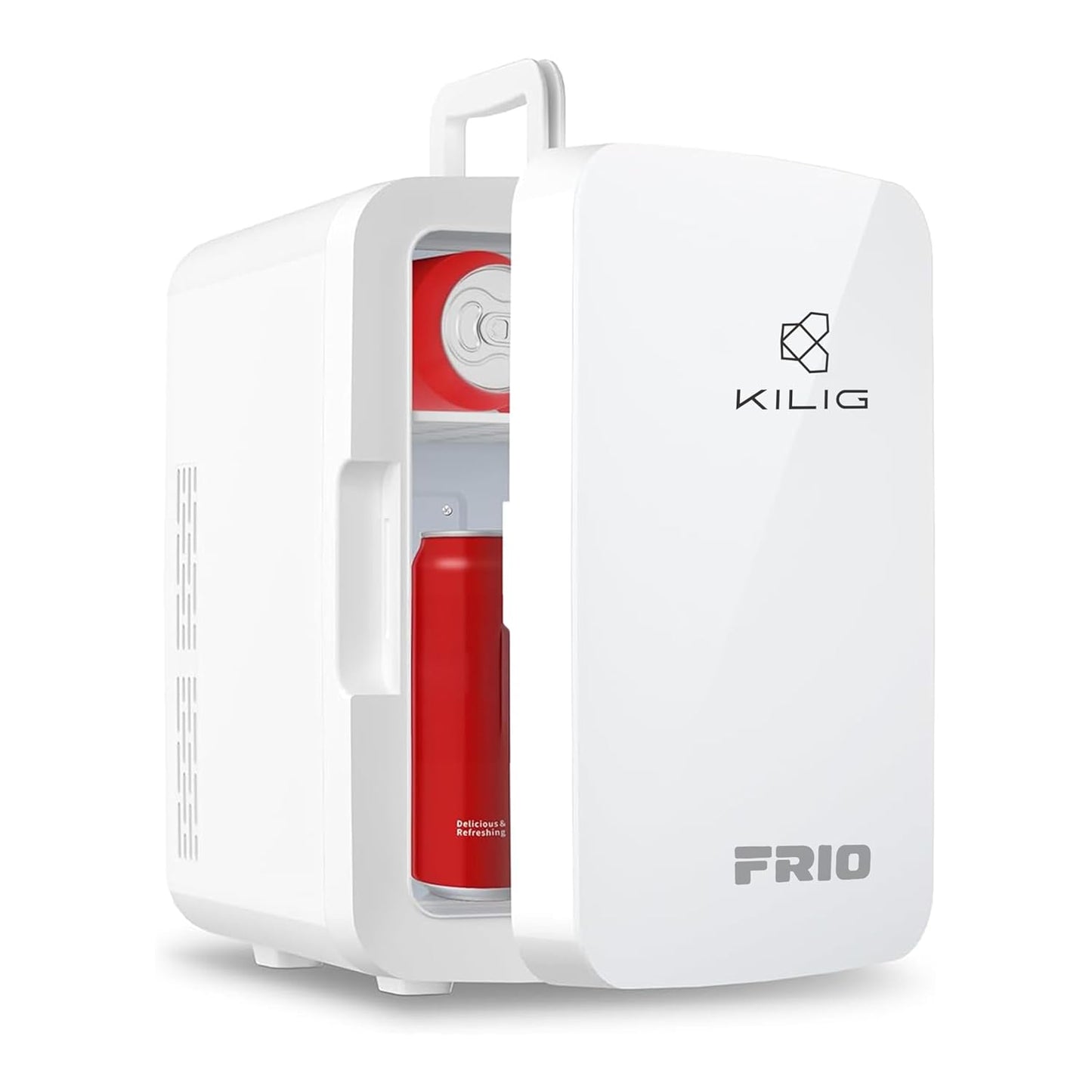 KILIG Frio Portable Mini Fridge 10 Litre with cooler and Warmer Function, Skincare Fridge for Bedroom, Thermoelectric Cooler and Warmer Small Refrigerators for Drink, Office, Car, White