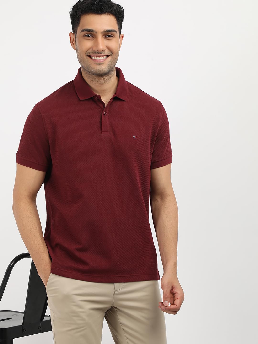 Tommy Hilfiger Men's Cotton Solid Regular Fit Polo