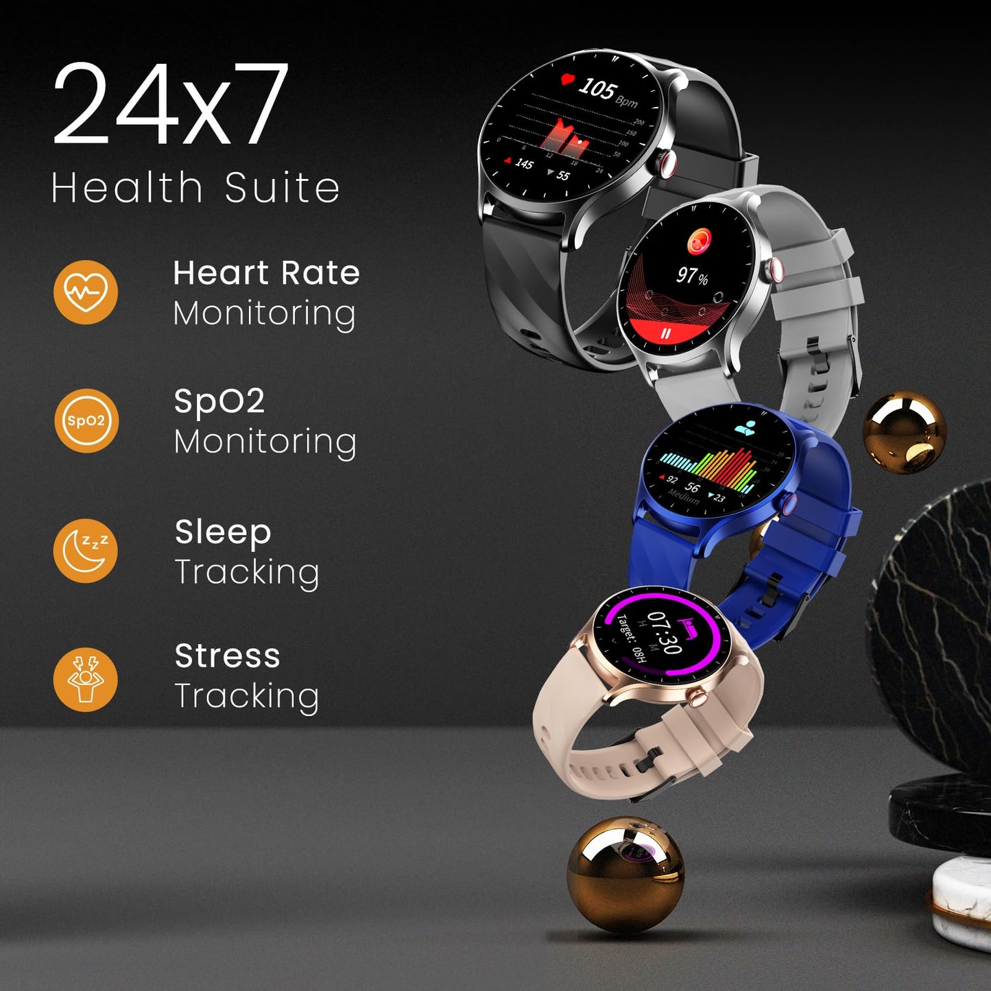 CELLECOR E2 Hype 1.50" (38.1mm) HD IPS Display Smart Watch, 500 Nits, 60Hz Refresh Rate, Bluetooth Calling, AI generated Watch Faces, 100+ Sports Modes, Health Suite, Voice Assistance (Blue)