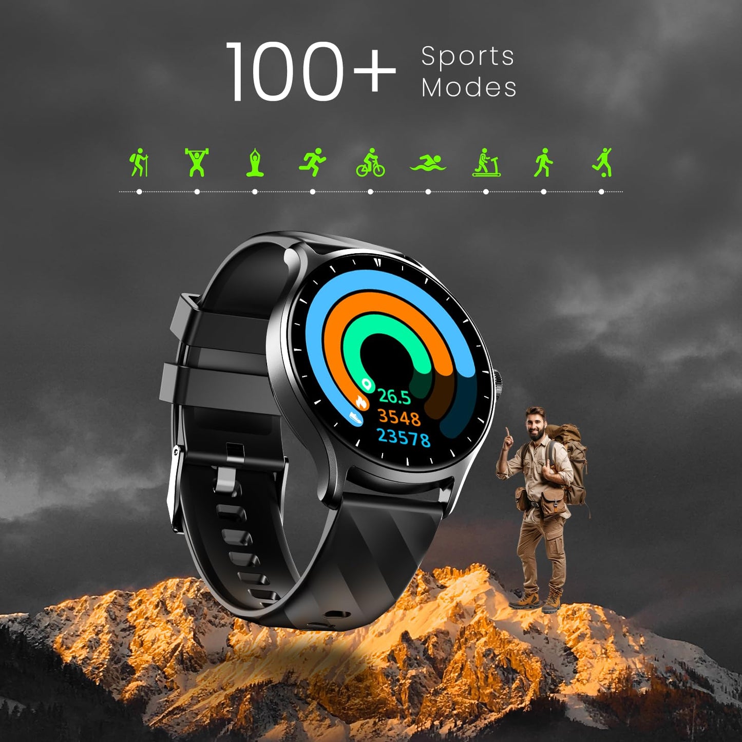 CELLECOR E2 Hype 1.50" (38.1mm) HD IPS Display Smart Watch, 500 Nits, 60Hz Refresh Rate, Bluetooth Calling, AI generated Watch Faces, 100+ Sports Modes, Health Suite, Voice Assistance (Blue)