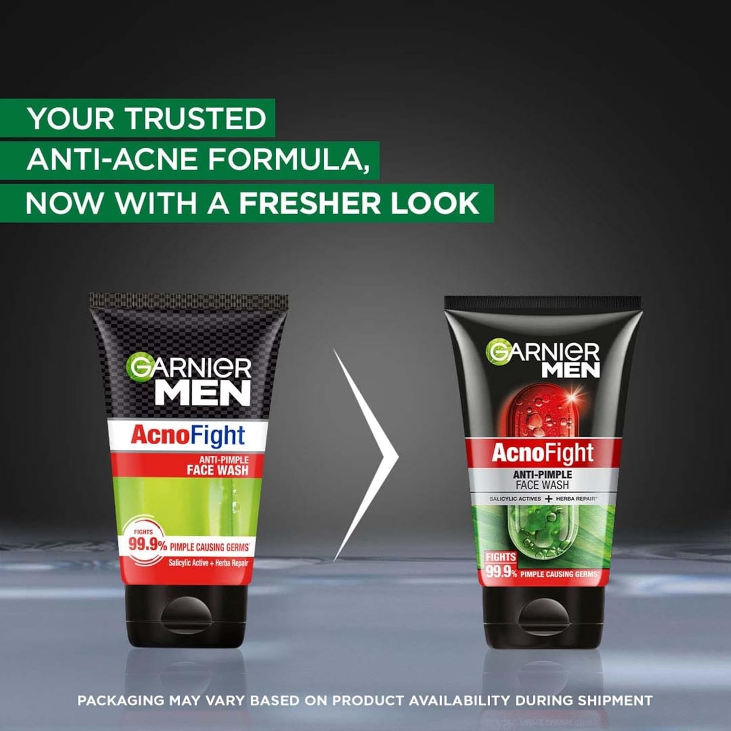 Garnier Men Acno Fight Anti Pimple Face Wash, Anti Pimple Face Wash with Salicylic Acid and Herba Repair, Suitable for all Skin Types, 150g