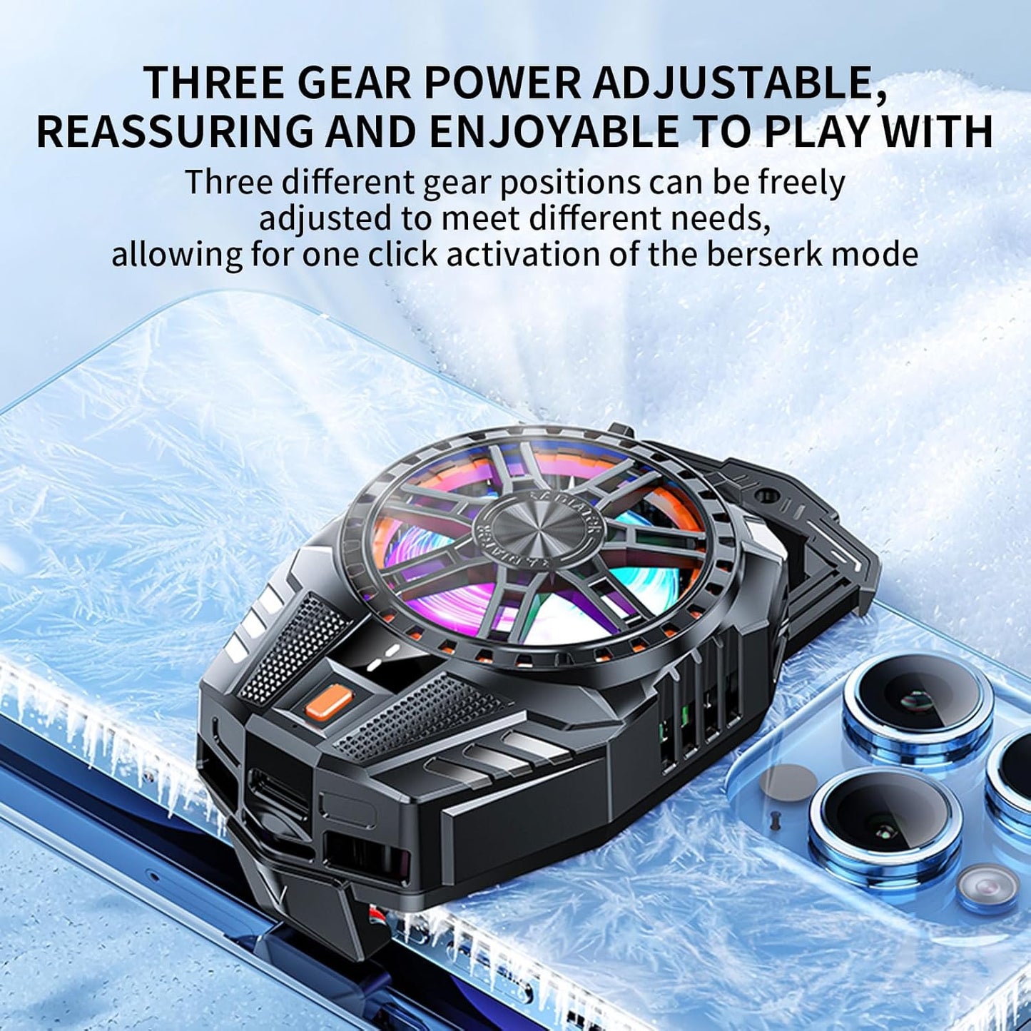 STRIFF Mobile Cooling Pad |Mobile Cooler | Gaming Fan | for Instant Cooling Advanced Refrigeration Chip & LED Temperature Display Compatible for Android and iPhones - (Black)