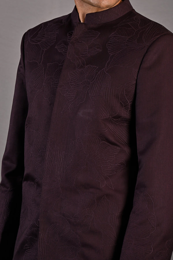 Casper Abstract Embroidered Bandhgala Jacket Set-2