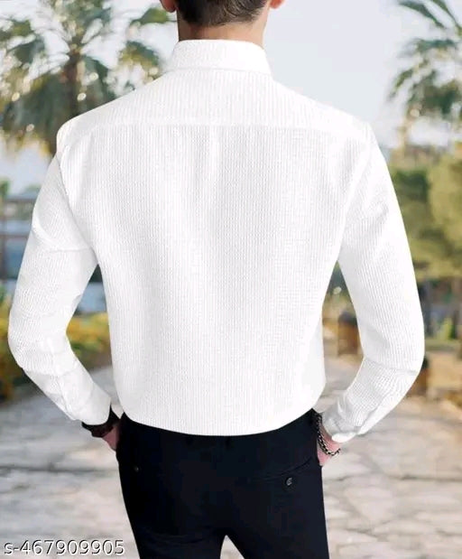 waffle texture long sleeve shirt