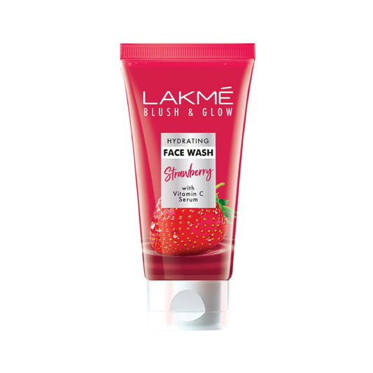 Lakme Blush & Glow Exfoliating Face Wash with Vitamin C Serum, Hydrating and Gentle Facewash with Strawberry Fruit Extracts, 150gm