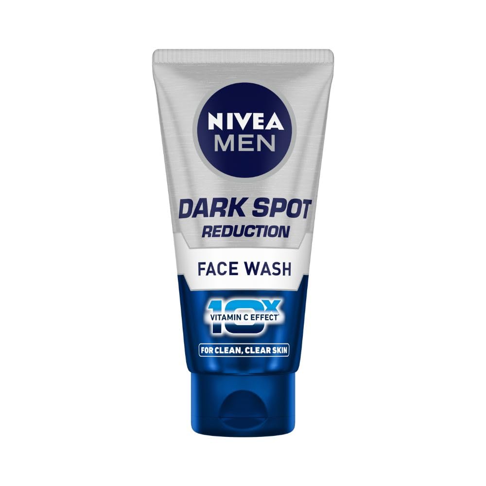 NIVEA MEN Dark Spot Reduction Face Wash 100 g | With Ginko and Ginseng Extracts for Clean, Healthy & Clear Skin in Summer | 10 X Vitamin C Effect for Radiant Skin |For Dark Spot Reduction