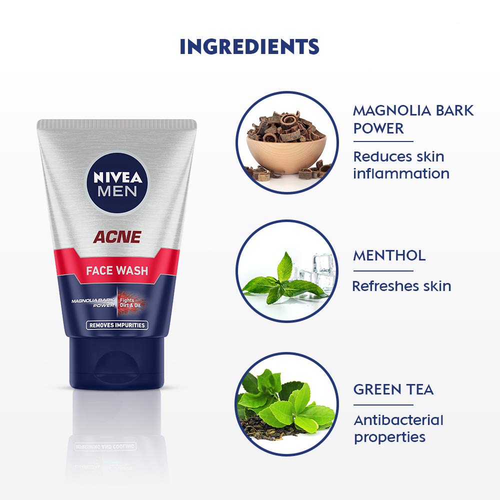 NIVEA MEN Dark Spot Reduction Face Wash 100 g | With Ginko and Ginseng Extracts for Clean, Healthy & Clear Skin in Summer | 10 X Vitamin C Effect for Radiant Skin |For Dark Spot Reduction