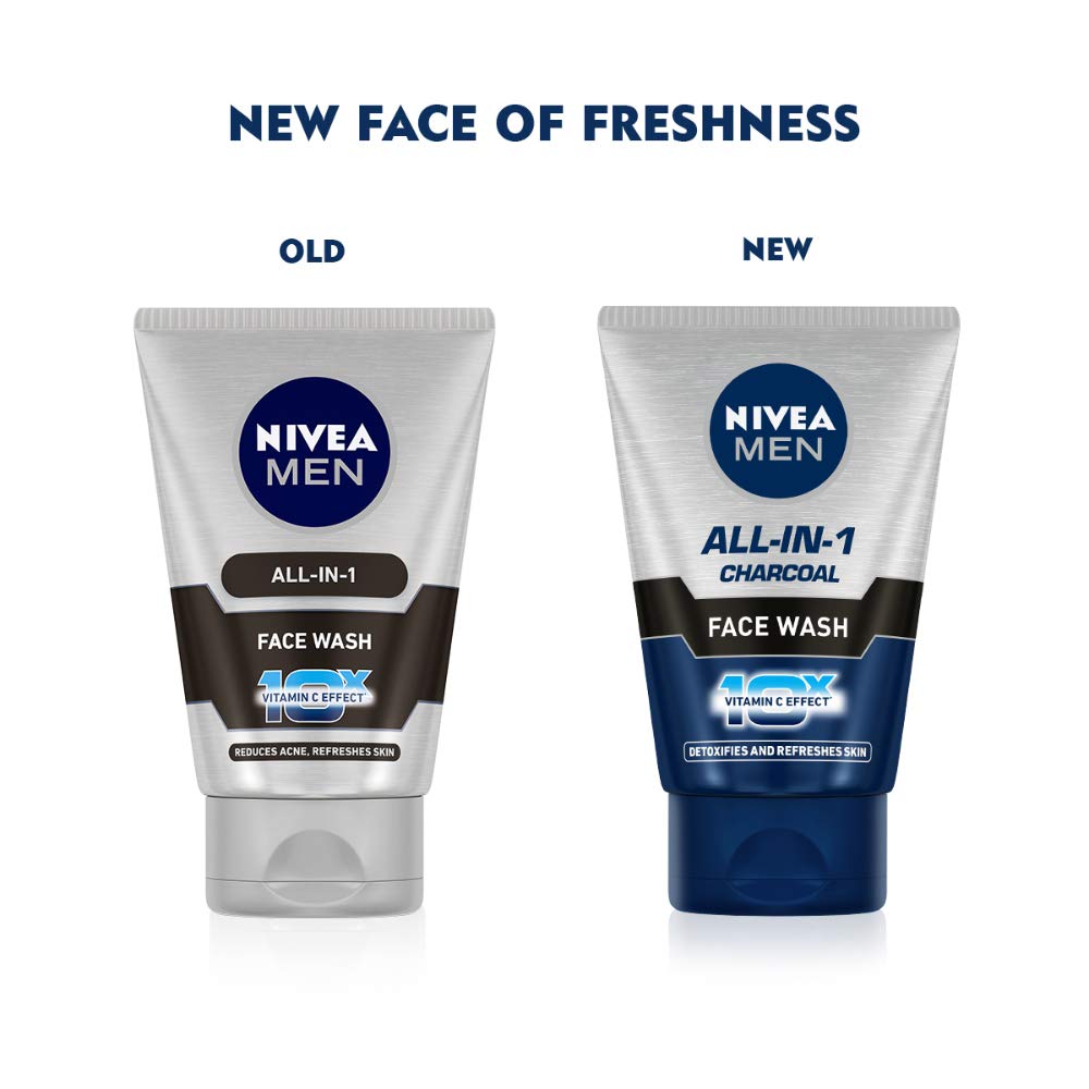 NIVEA MEN Dark Spot Reduction Face Wash 100 g | With Ginko and Ginseng Extracts for Clean, Healthy & Clear Skin in Summer | 10 X Vitamin C Effect for Radiant Skin |For Dark Spot Reduction
