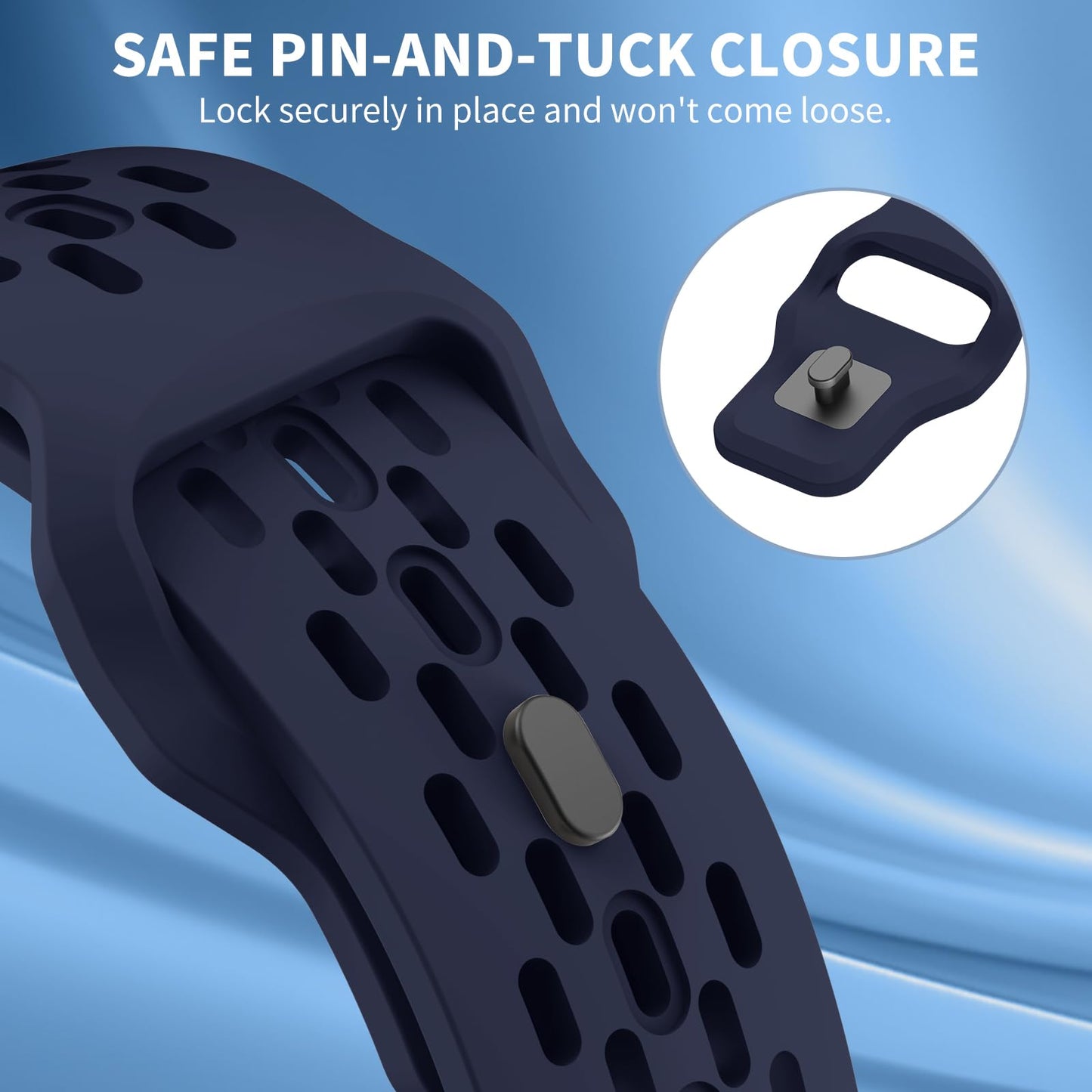 Mosmoc Breathable Bands Compatible with Samsung Galaxy Watch 7/6/5/4 Band 40mm 44mm/Galaxy Watch 6/4 Classic 47mm 43mm 46mm 42mm/Watch 5 pro 45mm, 20mm Silicone Sport Replacement Strap