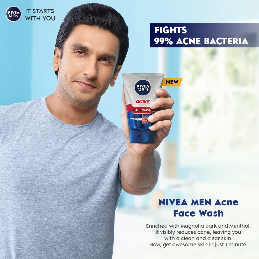NIVEA MEN Dark Spot Reduction Face Wash 100 g | With Ginko and Ginseng Extracts for Clean, Healthy & Clear Skin in Summer | 10 X Vitamin C Effect for Radiant Skin |For Dark Spot Reduction
