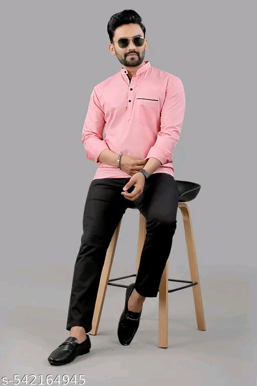 mens regular short kurta