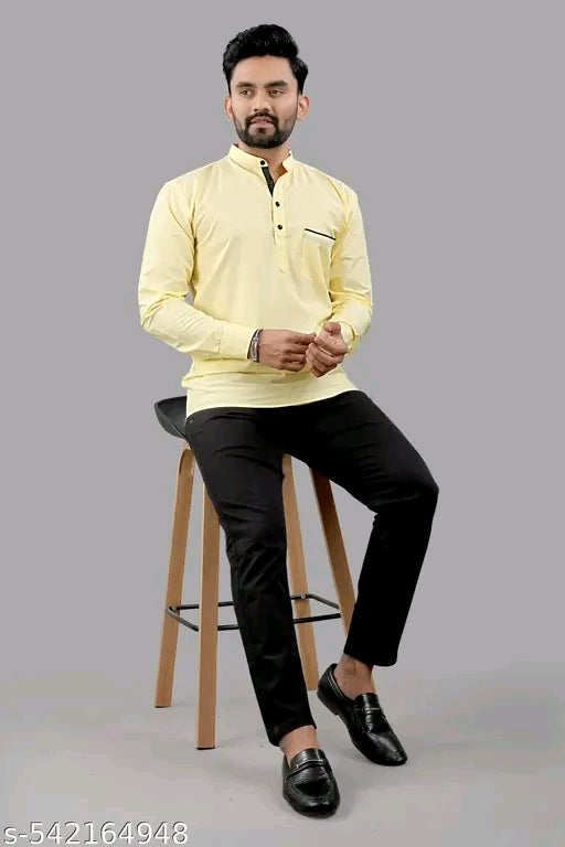 mens regular short kurta